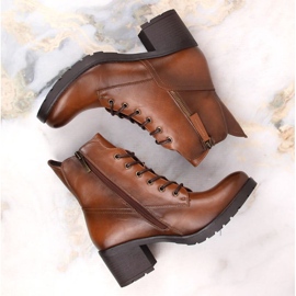 Potocki W WOL177B botines de tacón y plataforma camel marrón 6