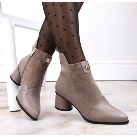 D&amp;A S.Barski Premium Collection botines de tacón W OLI232B, beige 3