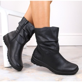 Botas impermeables de piel con aislamiento de lana Rieker Tex W RKR617 negro 3