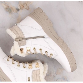 Rieker Botas impermeables de piel con aislamiento de lana Remonte W RKR628 blanco 7