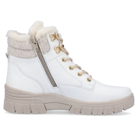 Rieker Botas impermeables de piel con aislamiento de lana Remonte W RKR628 blanco 9