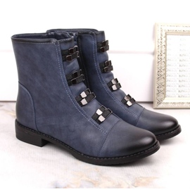 Botines de tacón plano con aislamiento Jezzi W JEZ260C, azul 2