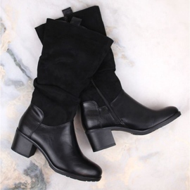 Jezzi W JEZ420A Botas aislantes de tacón alto, negro 4
