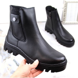 Potocki W WOL186 botines aislantes con bolsillo, negro 1