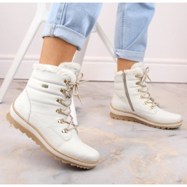 Rieker Botas impermeables de piel con aislamiento de lana Remonte W RKR629 blanco 2
