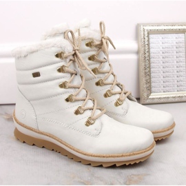 Rieker Botas impermeables de piel con aislamiento de lana Remonte W RKR629 blanco 5