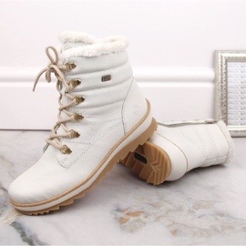 Rieker Botas impermeables de piel con aislamiento de lana Remonte W RKR629 blanco 6
