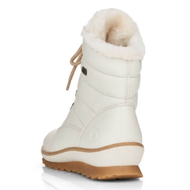 Rieker Botas impermeables de piel con aislamiento de lana Remonte W RKR629 blanco 8