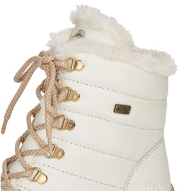 Rieker Botas impermeables de piel con aislamiento de lana Remonte W RKR629 blanco 15