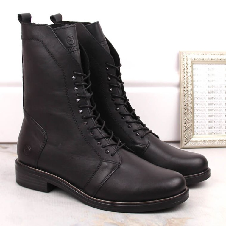 Rieker Botas de piel cómodas y aislantes Remonte W RKR630, negro 1