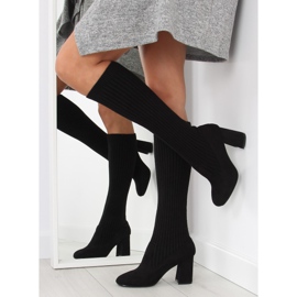 Botas calcetín negras caña negra negro 1