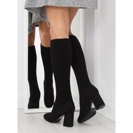 Botas calcetín negras caña negra negro 2
