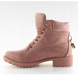 Botas de madera para mujer negro y rosa AT-0623-L Rosa 1