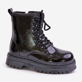 Botas De Niña Aisladas De Charol Con Cremallera Negro Novita 7