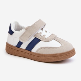Zapatillas Infantiles Velcro Tromella Blanca y Azul blanco 8