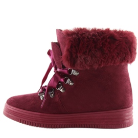 Botas de nieve para mujer burdeos 16-570 rojo vino negro 2