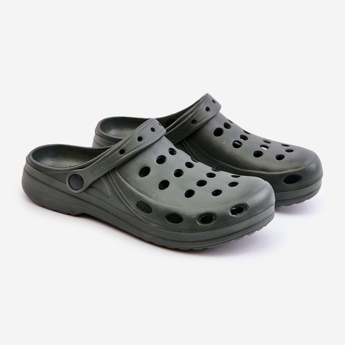 Sandalias Chanclas Hombre Para Jardín Piscina Verde Oscuro 2