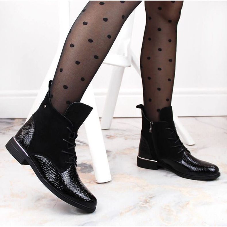 Filippo W PAW476 Botas aislantes de charol negro 2