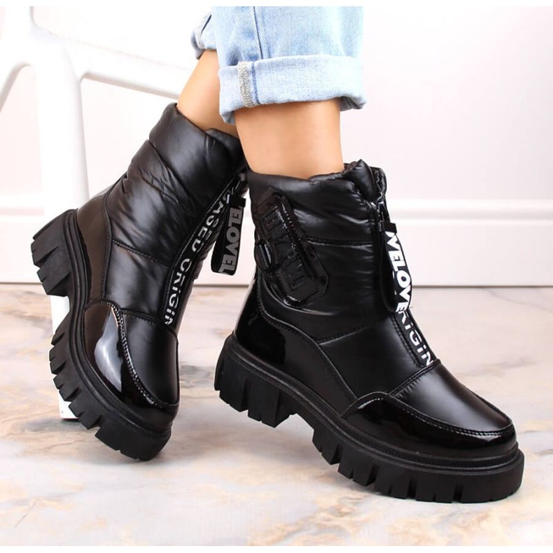 Filippo W PAW498A botas de nieve con cremallera y aislamiento negro 2