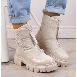 Filippo W PAW498B botas de nieve aislantes con cremallera, beige 3