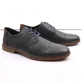 Zapatos cómodos de piel Rieker M RKR659, azul marino 2