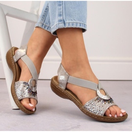 Cómodas sandalias metalizadas Rieker W RKR673 2