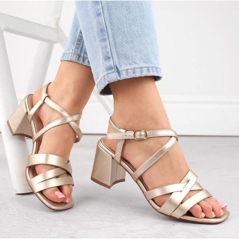 Sandalias tacón Sergio Leone W SK437 dorado 1