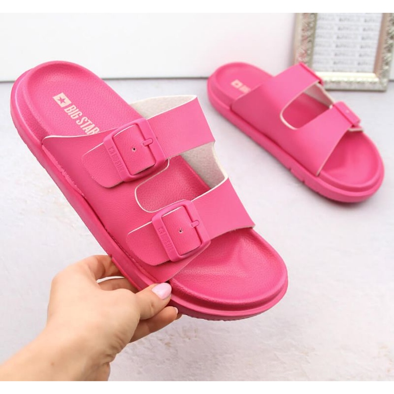 Chanclas de espuma con hebillas Big Star INT2004E, fucsia rosado 1