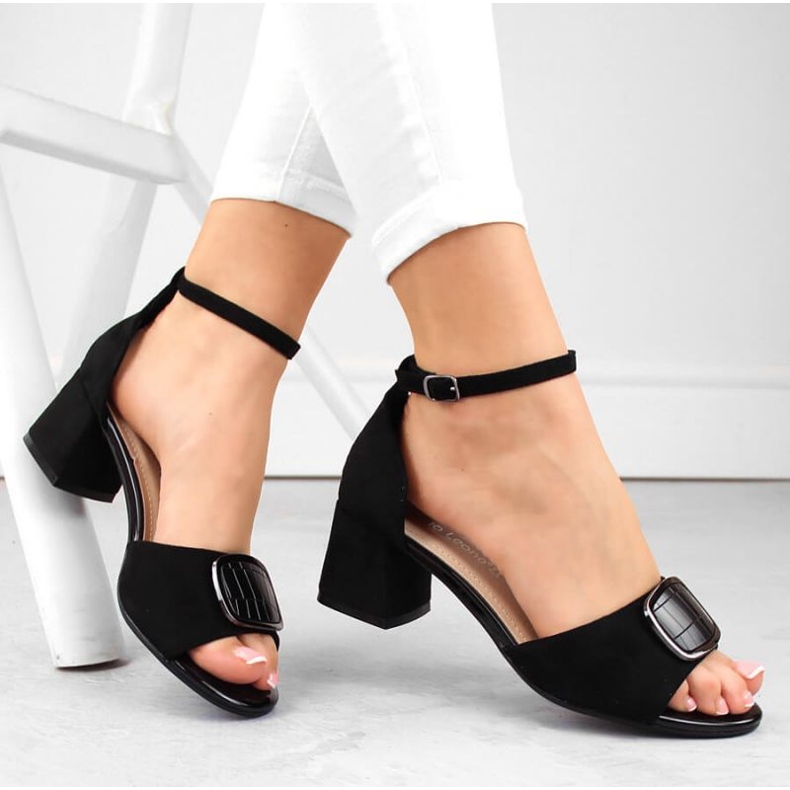 Sandalias de tacón Sergio Leone W SK444A de ante, negro 1