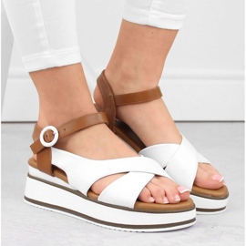 Sandalias cuña Vinceza W JAN303 blanco 2