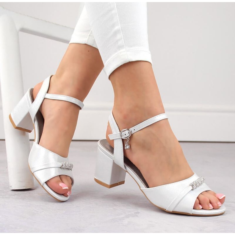 Sandalias tacón Vinceza W JAN305 plata 1