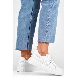 Goodin Deportivas mujer piel con plataforma, blanco GD-RS2007W 1