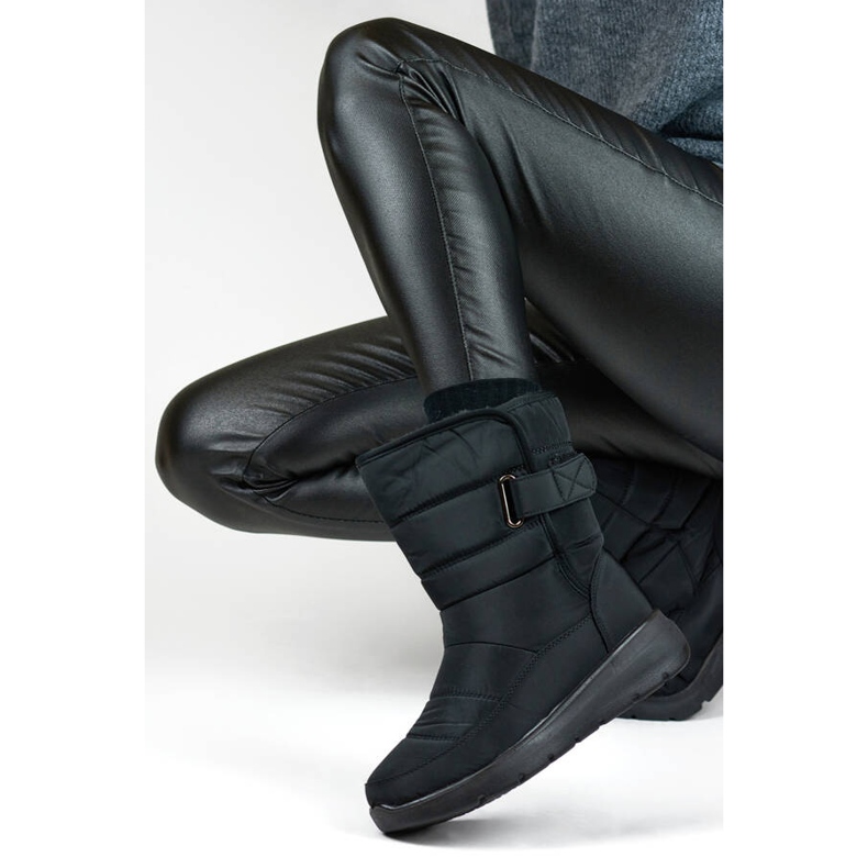 Botas de nieve aislantes con velcro para mujer, negro, 22T48B 1