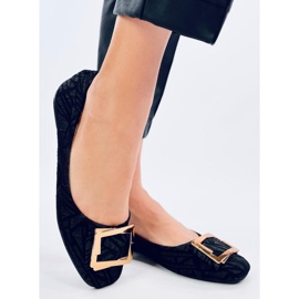 Ells Bailarinas con hebilla negra negro 2
