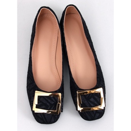 Ells Bailarinas con hebilla negra negro 5