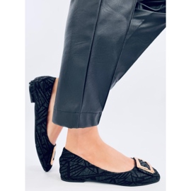 Ells Bailarinas con hebilla negra negro 4
