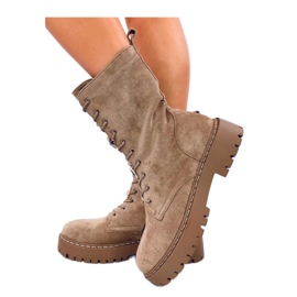 Centro Botas caqui de ante con cordones y pajarita - Inello beige 3