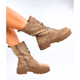 Centro Botas caqui de ante con cordones y pajarita - Inello beige 4