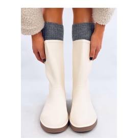 Chanclas de mujer blancas mate beige 3