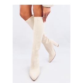 Elisha Botas tacón elástico beige - Inello 3