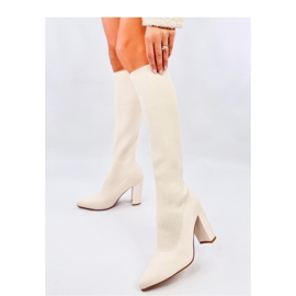 Elisha Botas tacón elástico beige - Inello 4