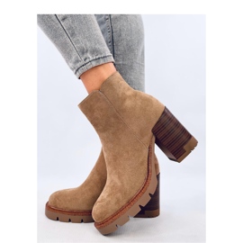 Botines de tacón con protector beige 1