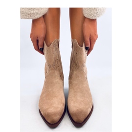 Botas cowboy caladas beige 2