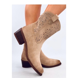 Botas cowboy caladas beige 3
