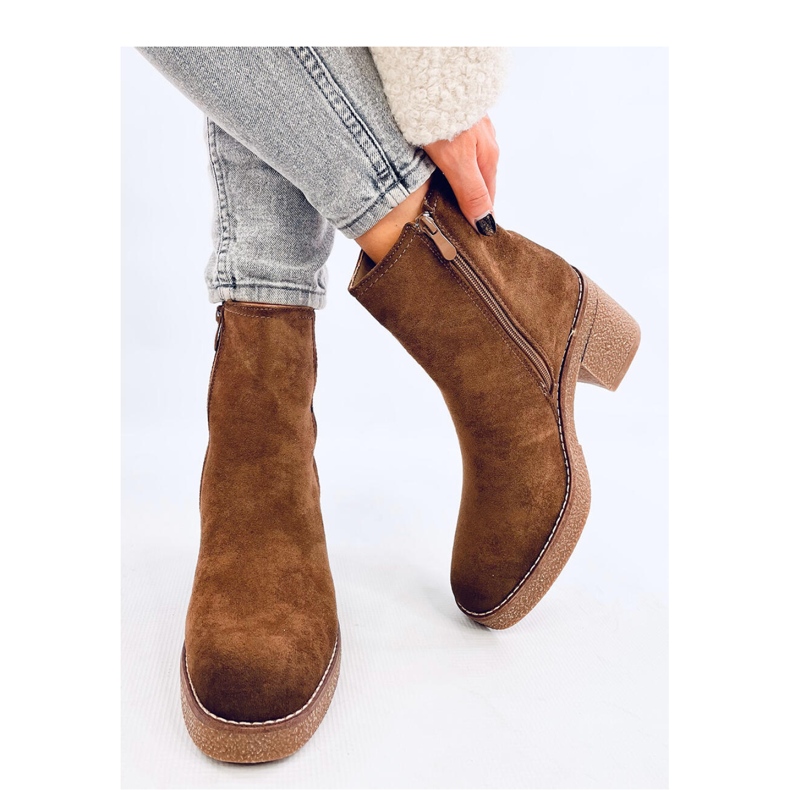 Botines de tacón estable Filly Green marrón 1