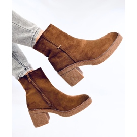 Botines de tacón estable Filly Green marrón 3