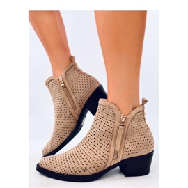 Botas cowboy caladas beige 3