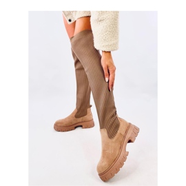 Botas calcetín caqui beige 1