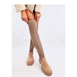 Botas calcetín caqui beige 2