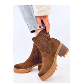 Botas chelsea con tacones altos marrón 1